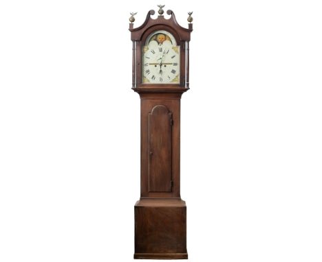 A Channel Islands George IV mahogany eight-day longcase clock, Edward Carrel, St Aubin's Jersey, the 12.5 inch painted breaka