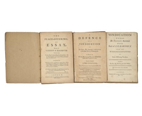 Scotland. Jacobites and Jacobitism, three pamphlets, comprising Finch (Richard), A Defence of a Vindication of The Revd. Mr. 