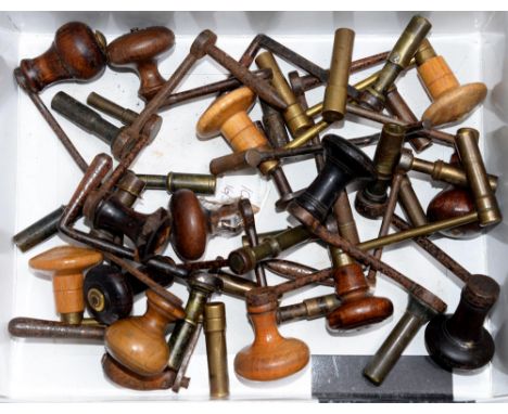 Miscellaneous longcase clock keys, late 18th c and later  