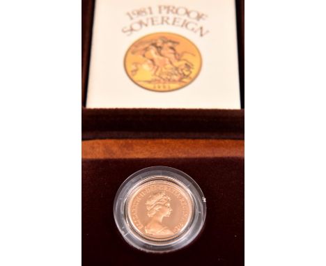 EIIR, AV Sovereign, 1981, proof issue, in Royal Mint case, with leaflet. Unc. £250-275.