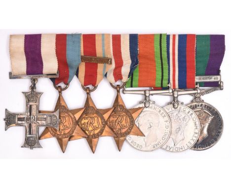 Seven: Military Cross, George VI GRI type, reverse dated 1943, 1939-45 star, Africa star with 8th Army clasp, France and Germ