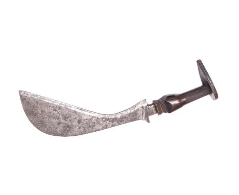 A Coorg shortsword Ayda Katti, the traditional short sword of the Coorg of Malabar, swollen blade 14", steeply rounded back a