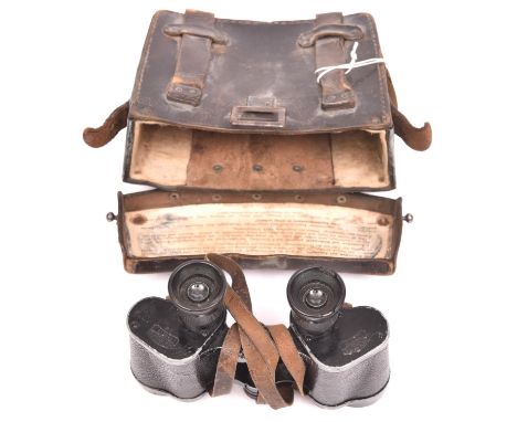 A WWI German Carl Zeiss “Marineglas” x 6 prismatic binocular, regimentally marked “9 K.M.G. R.J.R. 29”. Basically GC (finish 