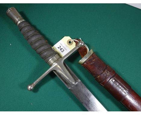 A Geo VI officer’s broadsword of The Highland Light Infantry, DE blade 32½” with central fuller, by Wilkinson, no 67292 (for 