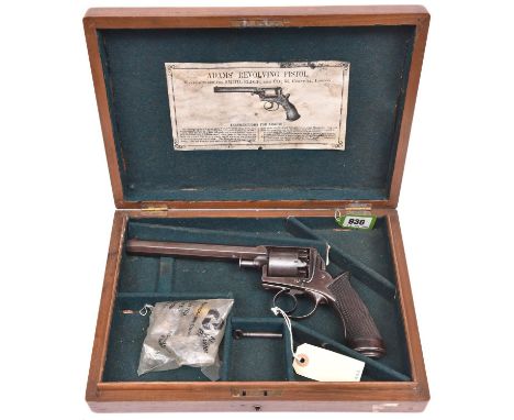 A 5 shot 54 bore Adams Model 1851 self cocking percussion revolver, 11¾” overall, barrel 6¾”, engraved “DEANE, ADAMS &amp; DE