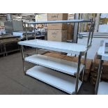 +VAT 180cm stainless steel preparation table with 2 shelves under - no gantry (boxed)