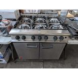 +VAT 90cm gas Falcon 6 burner cooker with 2 door oven under
