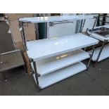 +VAT 180cm stainless steel preparation table with 2 shelves under plus separate gantry (built)