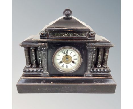 A 19th century ebonised mantel clock  