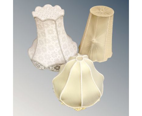 Three vintage lamp shades 