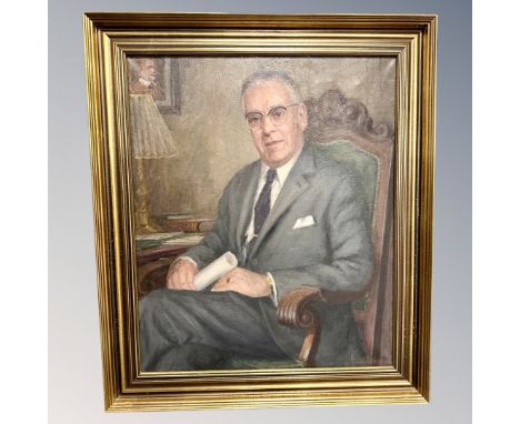 C Rhode : Portrait of a gentleman, oil on canvas, 61cm by 74cm