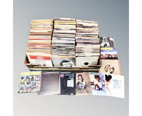 A box of large quantity of mid 20th century and later vinyl 7" singles to include Prince, OMD, Dexy's Midnight Runners, Spenc