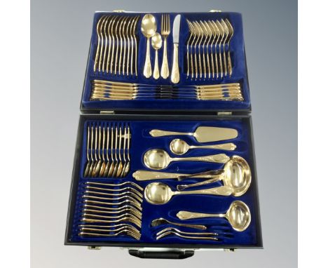 A Rostfrei canteen of gold plated cutlery 