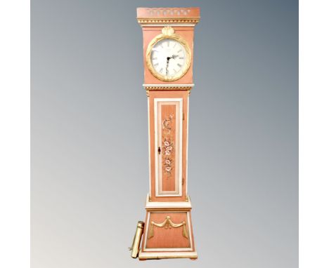 A Scandinavian painted longcase clock with pendulum and weights 