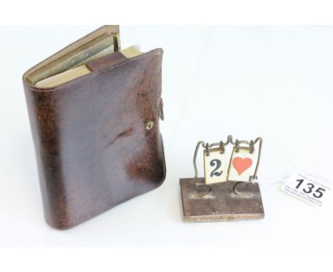 Art Deco Bridge / Whist Marker together with a Vintage Double Playing Card Set