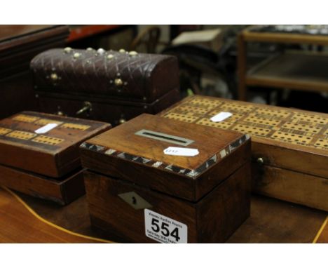 Four Boxes to include Cribbage and Jewellery