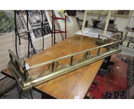 Late 19th century Brass Fire Fender made by Brock & Co, Exeter and Torquay