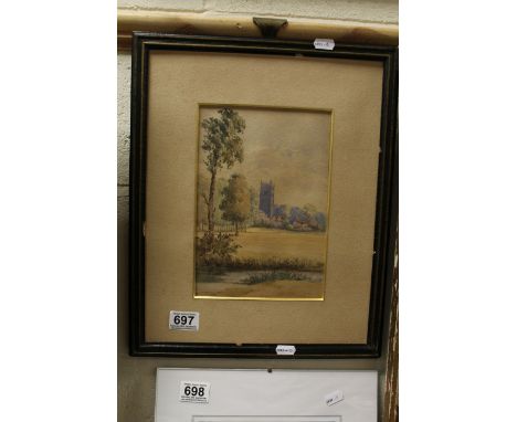 Late 19th century country scene watercolour in vintage frame
