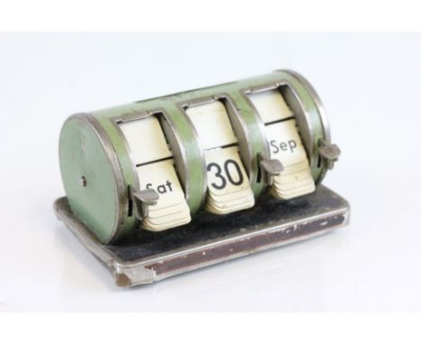 1930's Green Enamel Cased Desk Calendar