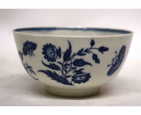 Worcester porcelain slop bowl with a three flowers print
