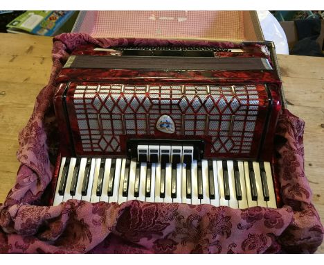 A cased Galotta accordion in working condition.