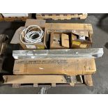 Pallet of Misc. Lighting, Metalux 2 Lamp 4' Vaportite Wet Location Strip, (2) Hubbell 4PF94A 400 Wat