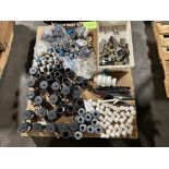 Pallet of PVC Fittings, Banjo Couplings, Bolts, Greenlee 720 Keyway Punch, Wire Cutters, Swagelok Me