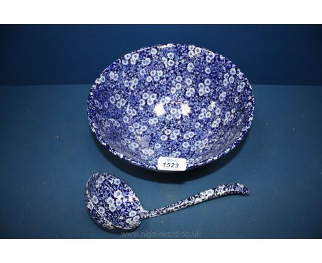A Calico Burleighware Punch Bowl and Ladle