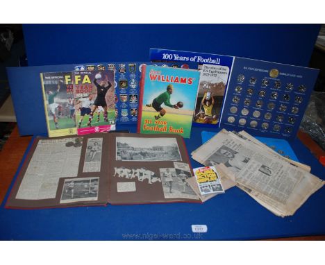 A quantity of football memorabilia including 'The official FA Year Book '1951/52 and 1954/55, together with 'Bert Williams' a