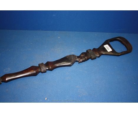 A carved African Walking Stick