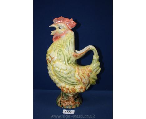 A vintage ceramic Rooster pitcher, 12'' high.