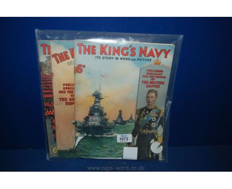 Three mint condition 1935 colour Magazines 'The Kings Navy', 'The Kings Air Force' and 'The Kings Army'.