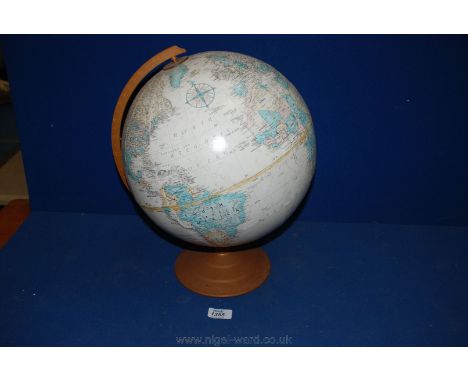 A vintage 'Globemaster' Globe on metal base