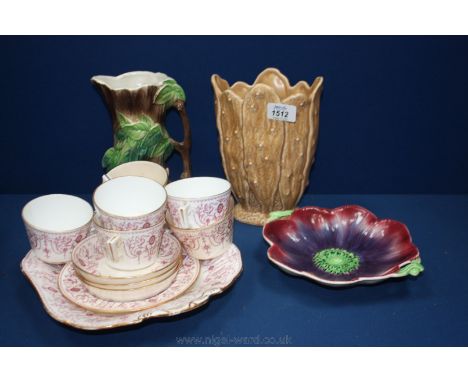A Hornsea fauna Vase, a Shorter flower dish, Sylvac cactus Vase, etc.