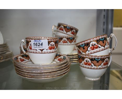 A Stanley china Teaset comprising six cups, saucers and tea plates. 