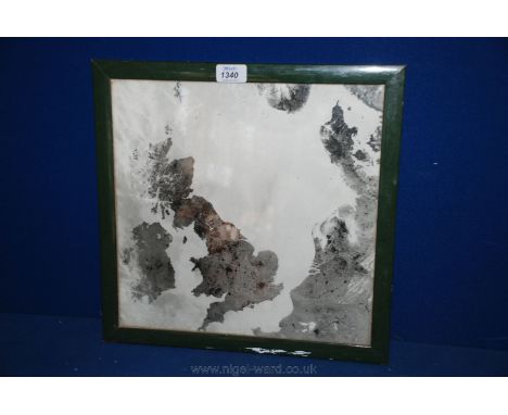 A framed Photograph from 1976 - ''The first satellite Photograph'', 13 1/4'' x 13 1/4''
