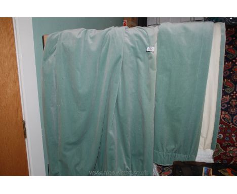 A pair of velvet Curtains, 84'' drop x 88'' wide