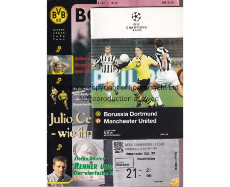 MANCHESTER UNITED     Programme, ticket and official Dortmund magazine for the away Champions League Semi-Final v Borussia Do