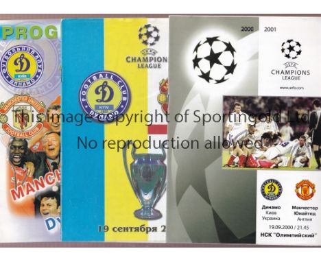 MANCHESTER UNITED     Five different programmes, official magazine, team sheets and ticket for the away Champions League matc