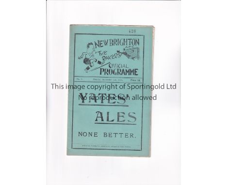 NEW BRIGHTON V HORWICH R.M.I. 1934     Programme for the Lancashire Senior Cup tie at New Brighton 3/9/1934.     Generally go