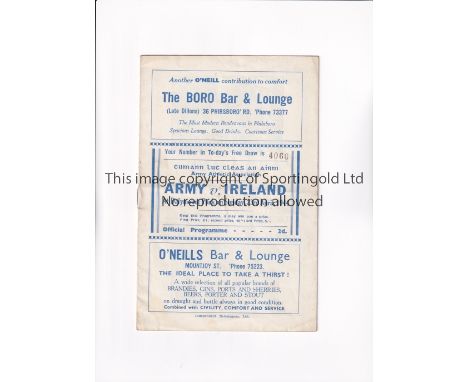 REPUBLIC OF IRELAND V REPUBLIC OF IRELAND ARMY 1944      Programme for the match in Dublin 23/4/1944, very slightly creased. 