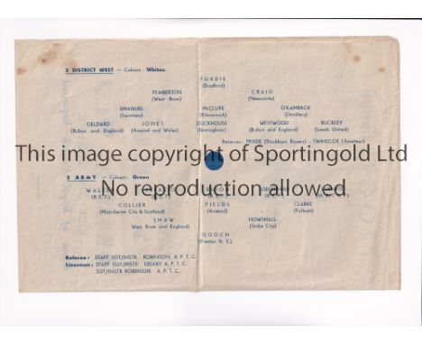 WARTIME FOOTBALL IN ITALY 1945   Programme for 5 Army v 3 District West in the Allied Soccer Championship Mediterranean Theat
