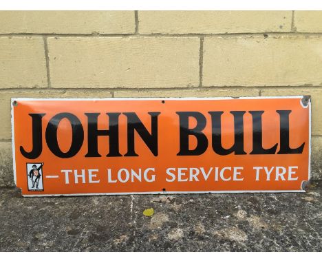 A John Bull - The Long Service Tyre enamel sign, 36 x 12".