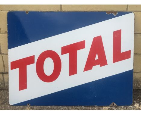 A Total double sided rectangular enamel sign, 35 x 26".