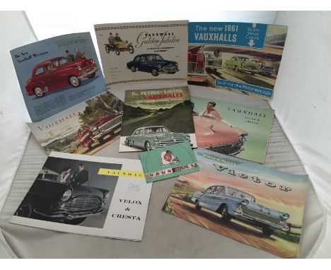 A small selection of Vauxhall sales brochures featuring the Velox and Cresta, the Victor, the Wyvern etc. 