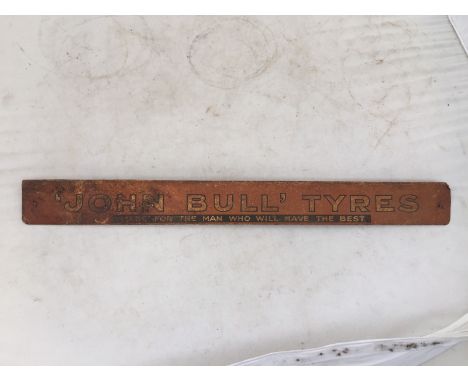 A John Bull Tyres shelf strip.