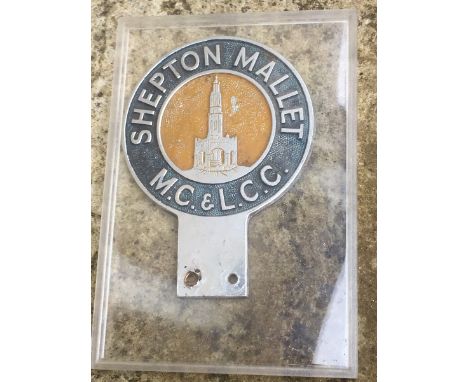 A Shepton Mallet MC and LCC car badge, stamped to reverse: H8257.