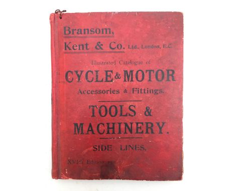 A rare and early Bramson, Kent and Co. Ltd. London illustrated catalogue of cycle & motor accessories and fittings, tools and