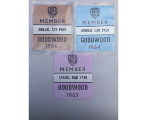 A selection of BARC Goodwood car passes for 1960s.