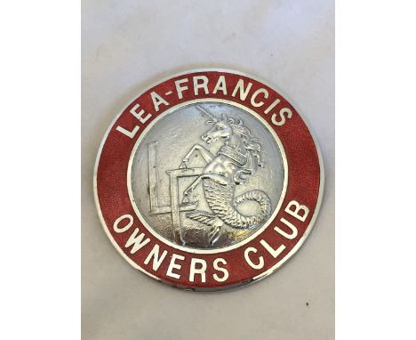 A Lea Francis Owner's Club part enamel badge.